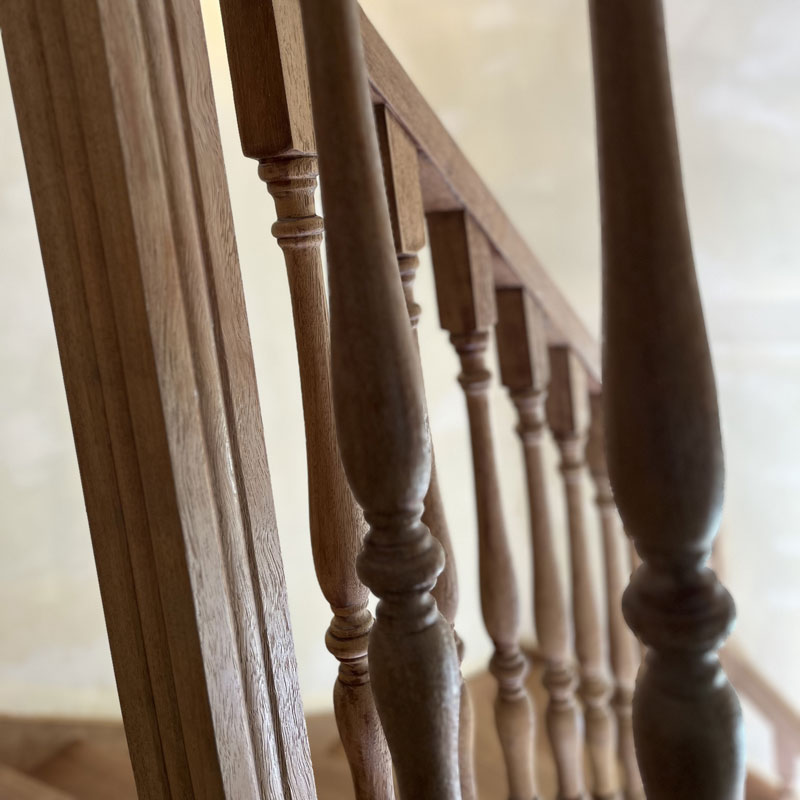 Balustrade d'escalier huilé incolore